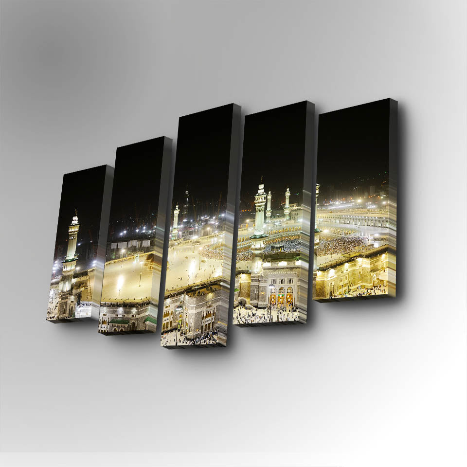 Tablou canvas 5 bucăți 5PUC-016, Multicolor, 82x50x3 cm