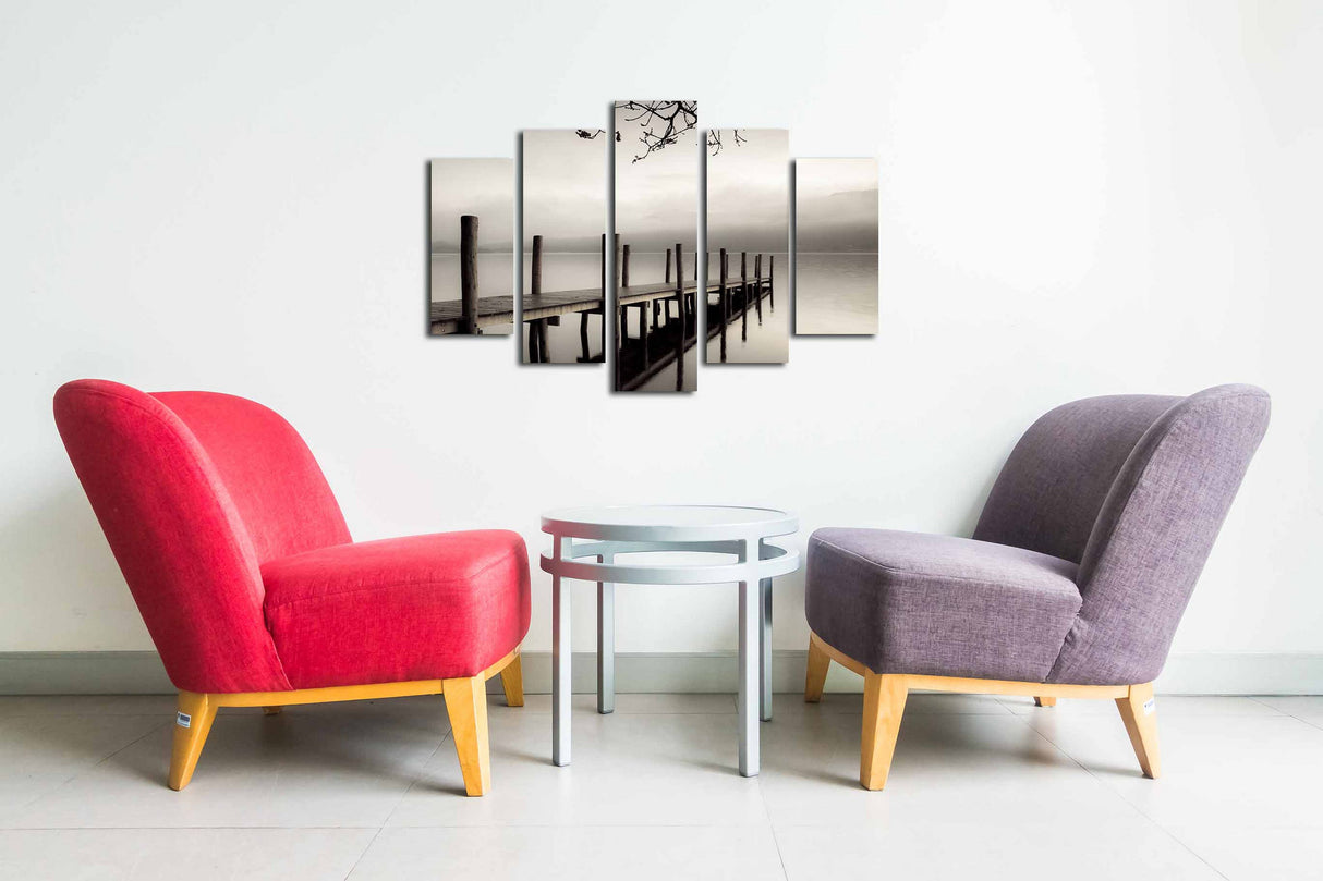 Tablou canvas 5 bucăți 5PUC-017, Multicolor, 82x50x3 cm