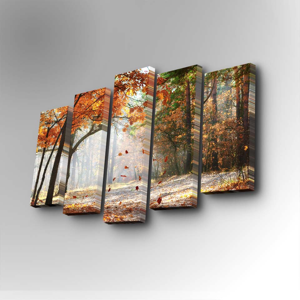 Tablou canvas 5 bucăți 5PUC-020, Multicolor, 82x50x3 cm