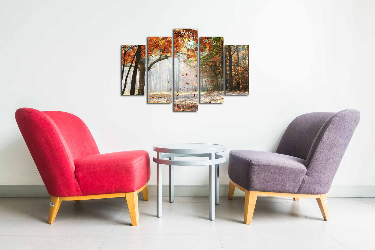 Tablou canvas 5 bucăți 5PUC-020, Multicolor, 82x50x3 cm