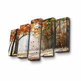 Tablou canvas 5 bucăți 5PUC-020, Multicolor, 82x50x3 cm