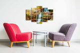 Tablou canvas 5 bucăți 5PUC-034, Multicolor, 82x50x3 cm