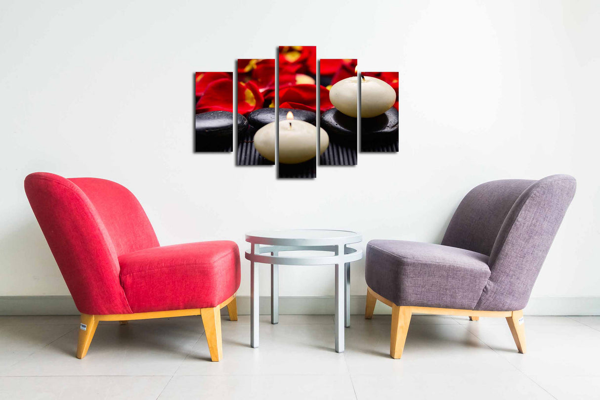 Tablou canvas 5 bucăți 5PUC-045, Multicolor, 82x50x3 cm