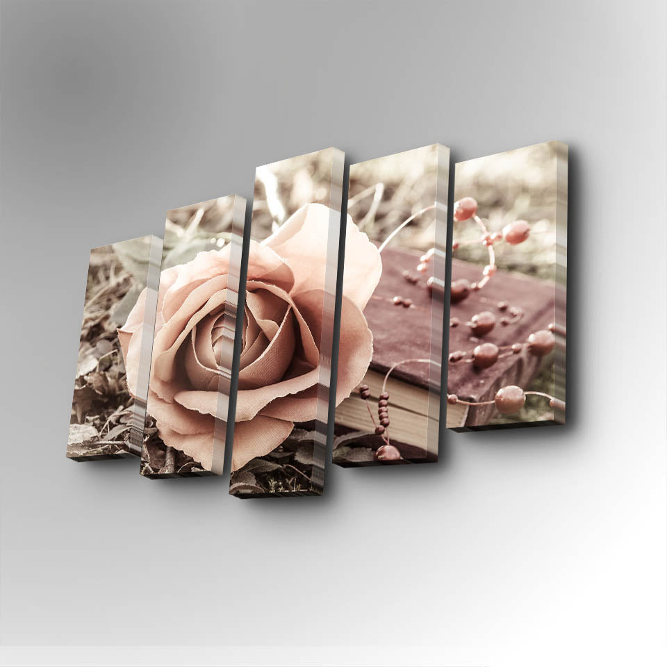 Tablou canvas 5 bucăți 5PUC-047, Multicolor, 82x50x3 cm