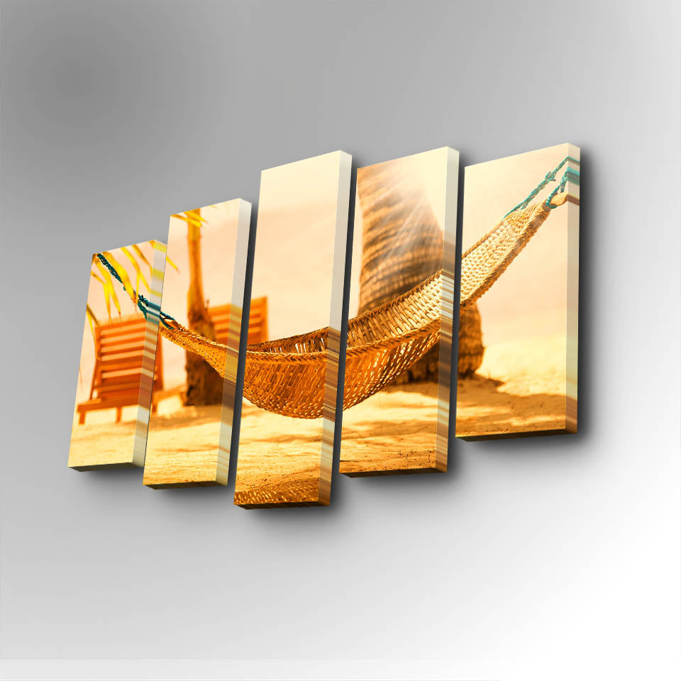 Tablou canvas 5 bucăți 5PUC-057, Multicolor, 82x50x3 cm