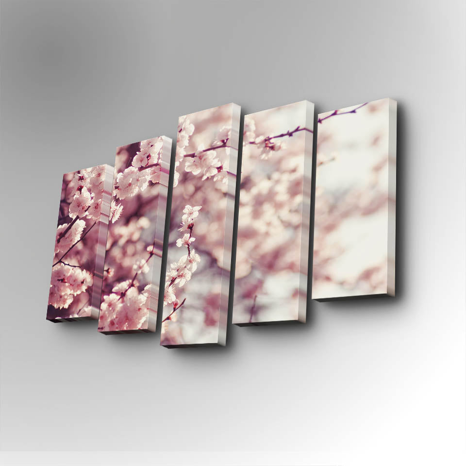 Tablou canvas 5 bucăți 5PUC-062, Multicolor, 82x50x3 cm