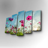 Tablou canvas 5 bucăți 5PUC-070, Multicolor, 82x50x3 cm