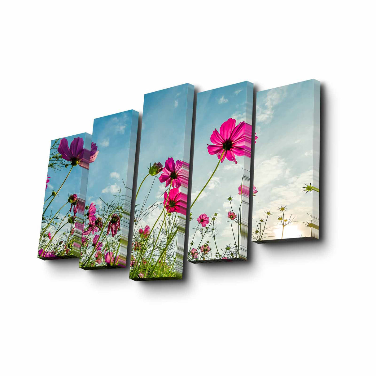 Tablou canvas 5 bucăți 5PUC-070, Multicolor, 82x50x3 cm