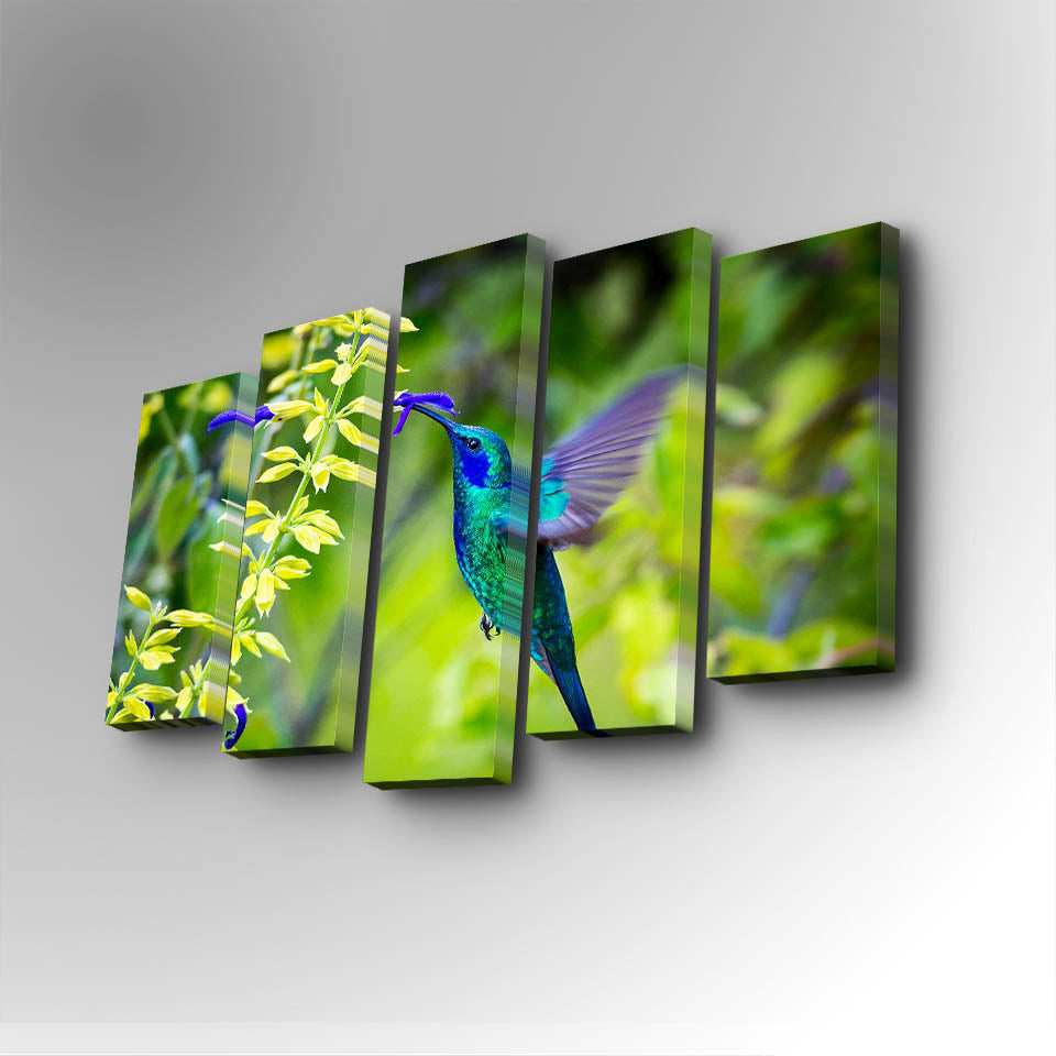 Tablou canvas 5 bucăți 5PUC-075, Multicolor, 82x50x3 cm