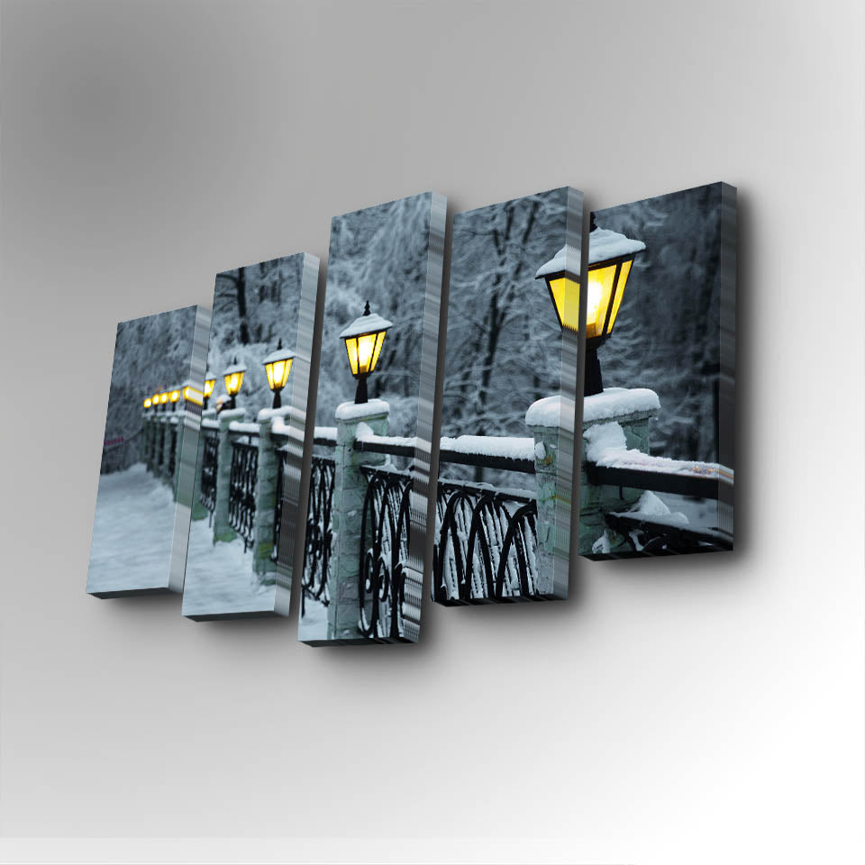 Tablou canvas 5 bucăți 5PUC-083, Multicolor, 82x50x3 cm
