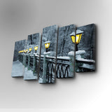 Tablou canvas 5 bucăți 5PUC-083, Multicolor, 82x50x3 cm