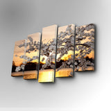 Tablou canvas 5 bucăți 5PUC-084, Multicolor, 82x50x3 cm