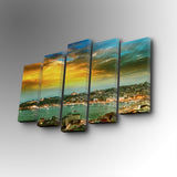 Tablou canvas 5 bucăți 5PUC-090, Multicolor, 82x50x3 cm