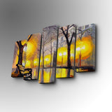 Tablou canvas 5 bucăți 5PUC-091, Multicolor, 82x50x3 cm