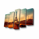 Tablou canvas 5 bucăți 5PUC-093, Multicolor, 82x50x3 cm
