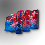Tablou canvas 5 bucăți 5PUC-098, Multicolor, 82x50x3 cm