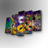 Tablou canvas 5 bucăți 5PUC-107, Multicolor, 82x50x3 cm