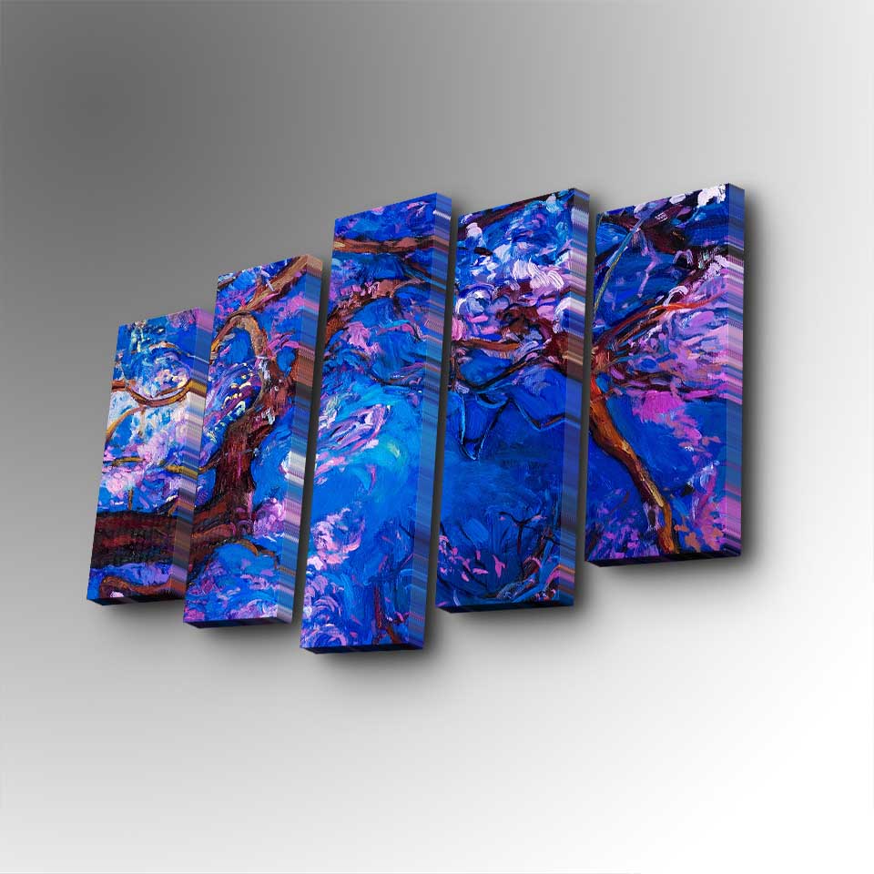 Tablou canvas 5 bucăți 5PUC-134, Multicolor, 82x50x3 cm