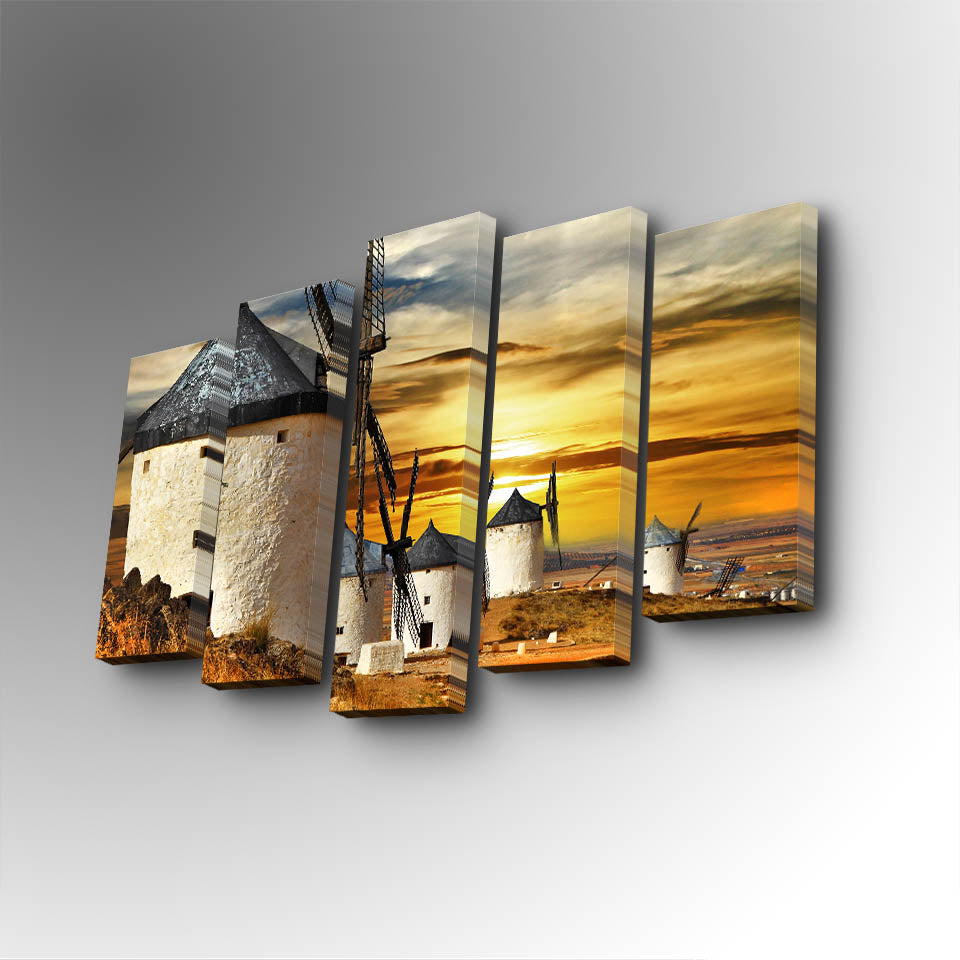 Tablou canvas 5 bucăți 5PUC-135, Multicolor, 82x50x3 cm