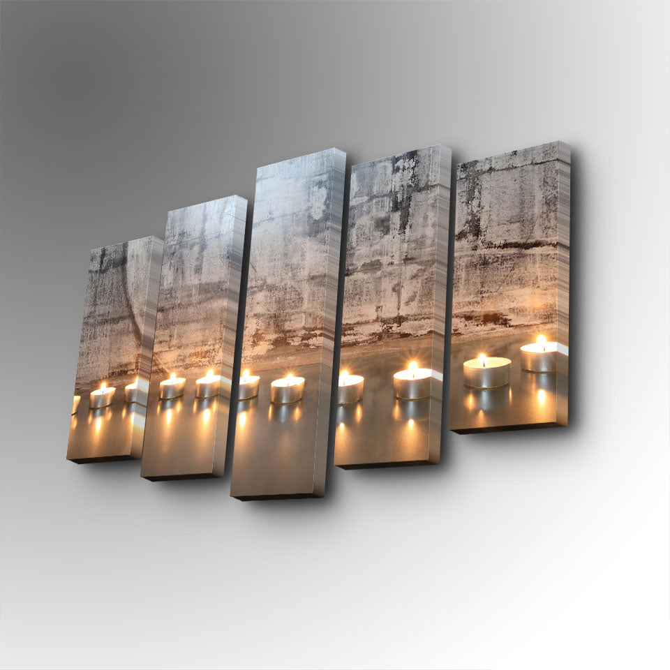 Tablou canvas 5 bucăți 5PUC-138, Multicolor, 82x50x3 cm