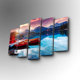 Tablou canvas 5 bucăți 5PUC-144, Multicolor, 82x50x3 cm