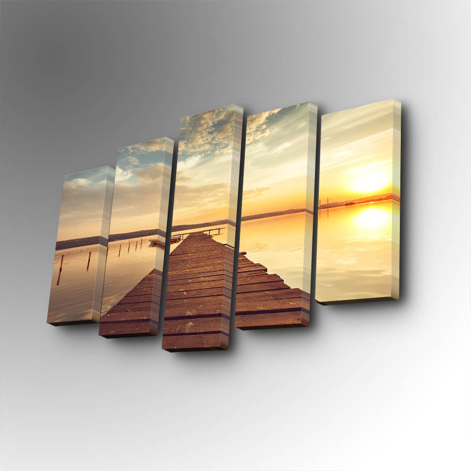 Tablou canvas 5 bucăți 5PUC-145, Multicolor, 82x50x3 cm