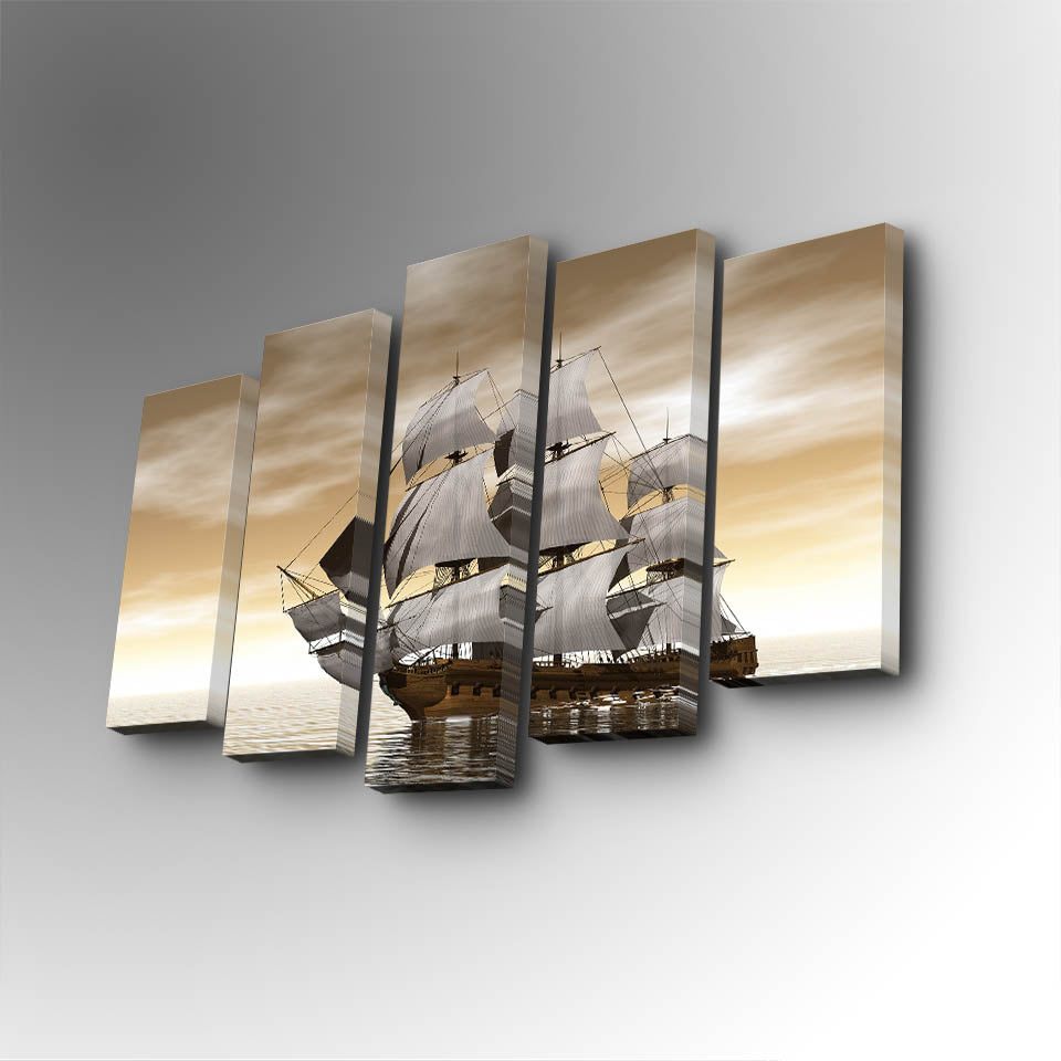 Tablou canvas 5 bucăți 5PUC-150, Multicolor, 82x50x3 cm
