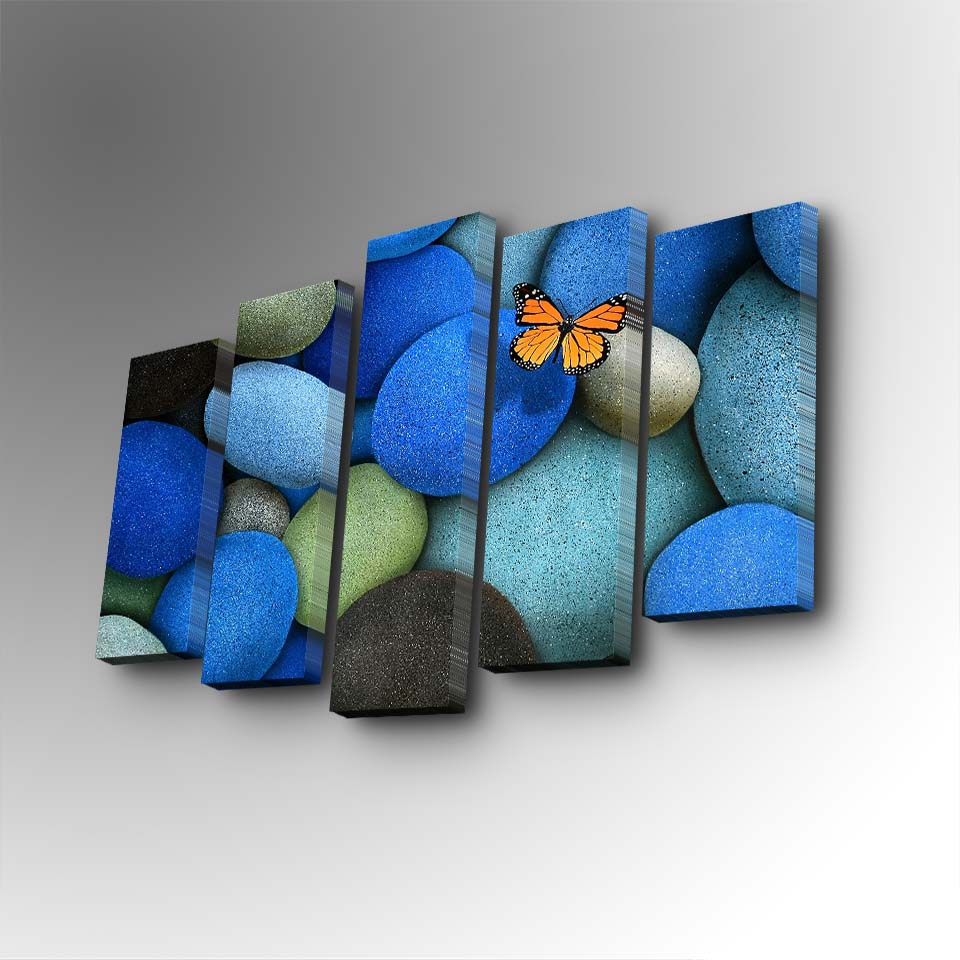 Tablou canvas 5 bucăți 5PUC-157, Multicolor, 82x50x3 cm