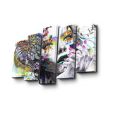 Tablou canvas 5 bucăți 5Pabswc-01, Multicolor, 82x50x3 cm