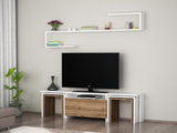 Comodă TV Ege, Alb - Nuc, 140x30x39 cm