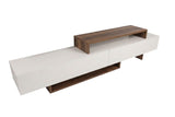 Comodă TV Nirvana, Alb - Teak, 180x30x42 cm