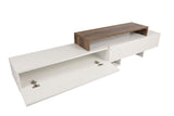 Comodă TV Nirvana, Alb - Teak, 180x30x42 cm