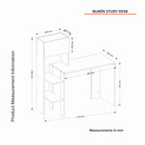 Birou Bumin, Alb - Nuc, 45x22x120 cm