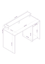 Birou Data, Stejar, 120x54x74 cm
