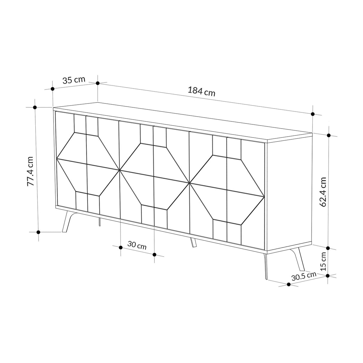 Mobilier Dune 184x35 - Anthracite, SKU 776HMS2508