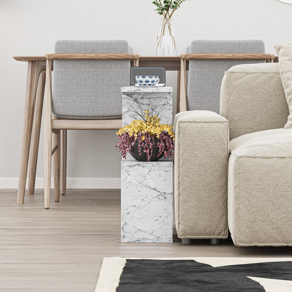 Măsuță de cafea Homemania, Diverse culori, 60x20x60 cm - Carrara marble | SKU: 776HMS2870 | Măsuță de cafea Homemania, 60x20x60 cm, varianta Carrara marble, produs pentru amenajarea locuinței, disponibil online în România la CasaMob