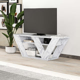 Comodă TV Pipralla, Diverse culori, 110x30x40 cm - Carrara marble | SKU: 776HMS3131 | Comodă TV Pipralla, 110x30x40 cm, varianta Carrara marble, produs pentru amenajarea locuinței, disponibil online în România la CasaMob