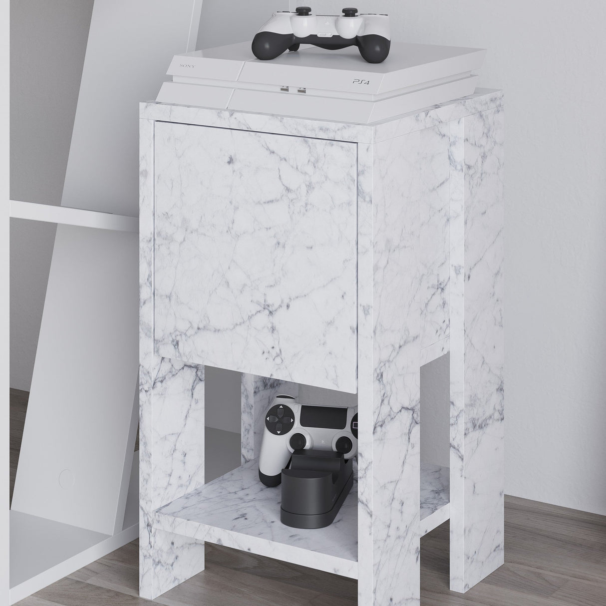 Noptieră Ema, Diverse culori, 30x30x55 cm - Carrara marble | SKU: 776HMS3439 | Noptieră Ema, 30x30x55 cm, varianta Carrara marble, produs pentru amenajarea locuinței, disponibil online în România la CasaMob