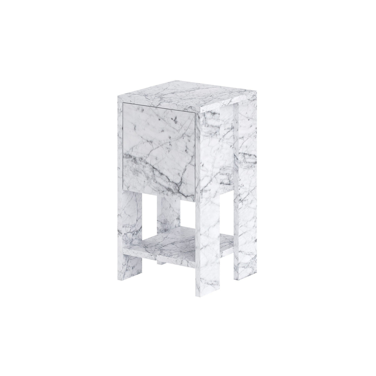 Noptieră Ema, Diverse culori, 30x30x55 cm - Carrara marble | SKU: 776HMS3439 | Noptieră Ema, 30x30x55 cm, varianta Carrara marble, produs pentru amenajarea locuinței, disponibil online în România la CasaMob