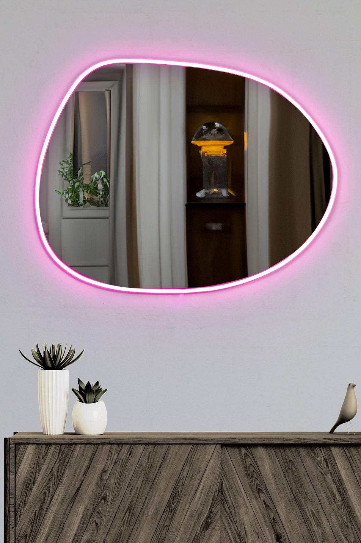Oglindă decorativă cu LED Piago, Diverse culori, 60x46 cm - Oglindă decorativă cu LED Piago, Diverse culori, 60x46 cm, SKU 782MRL1103, imagine 7