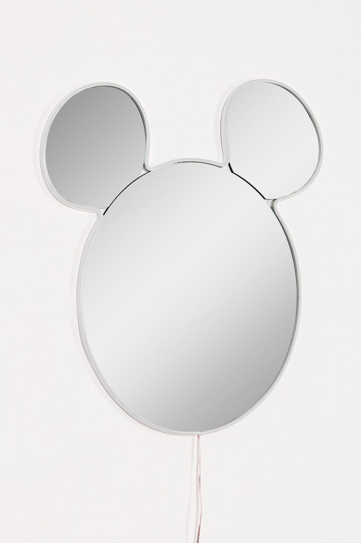 Oglindă decorativă cu LED Mickey Silver, Alb, 53x50 cm