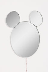 Oglindă decorativă cu LED Mickey Silver, Alb, 53x50 cm