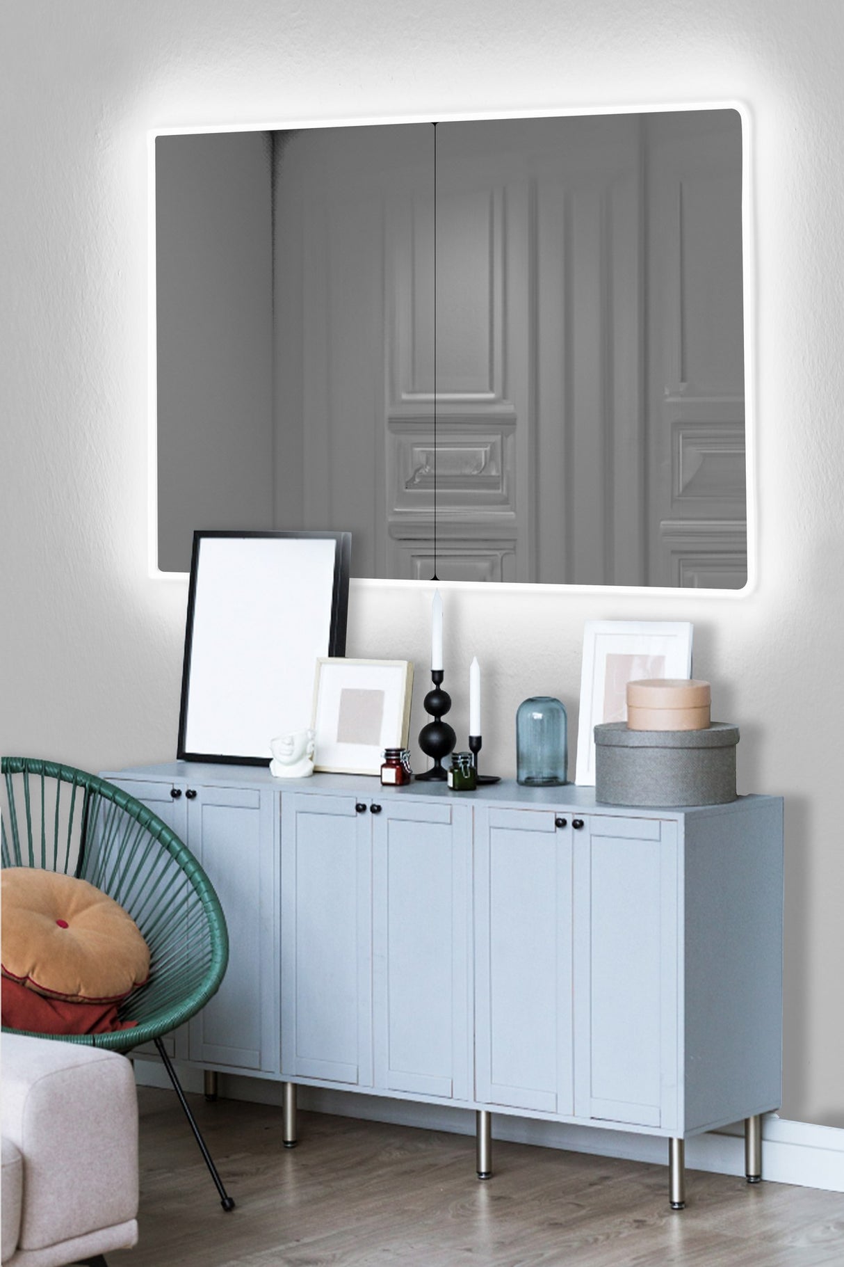 Oglindă decorativă cu LED Dreptunghiulară, Diverse culori, 60x80 cm - Oglindă decorativă cu LED Dreptunghiulară, Diverse culori, 60x80 cm, SKU 782MRL1132, imagine 17