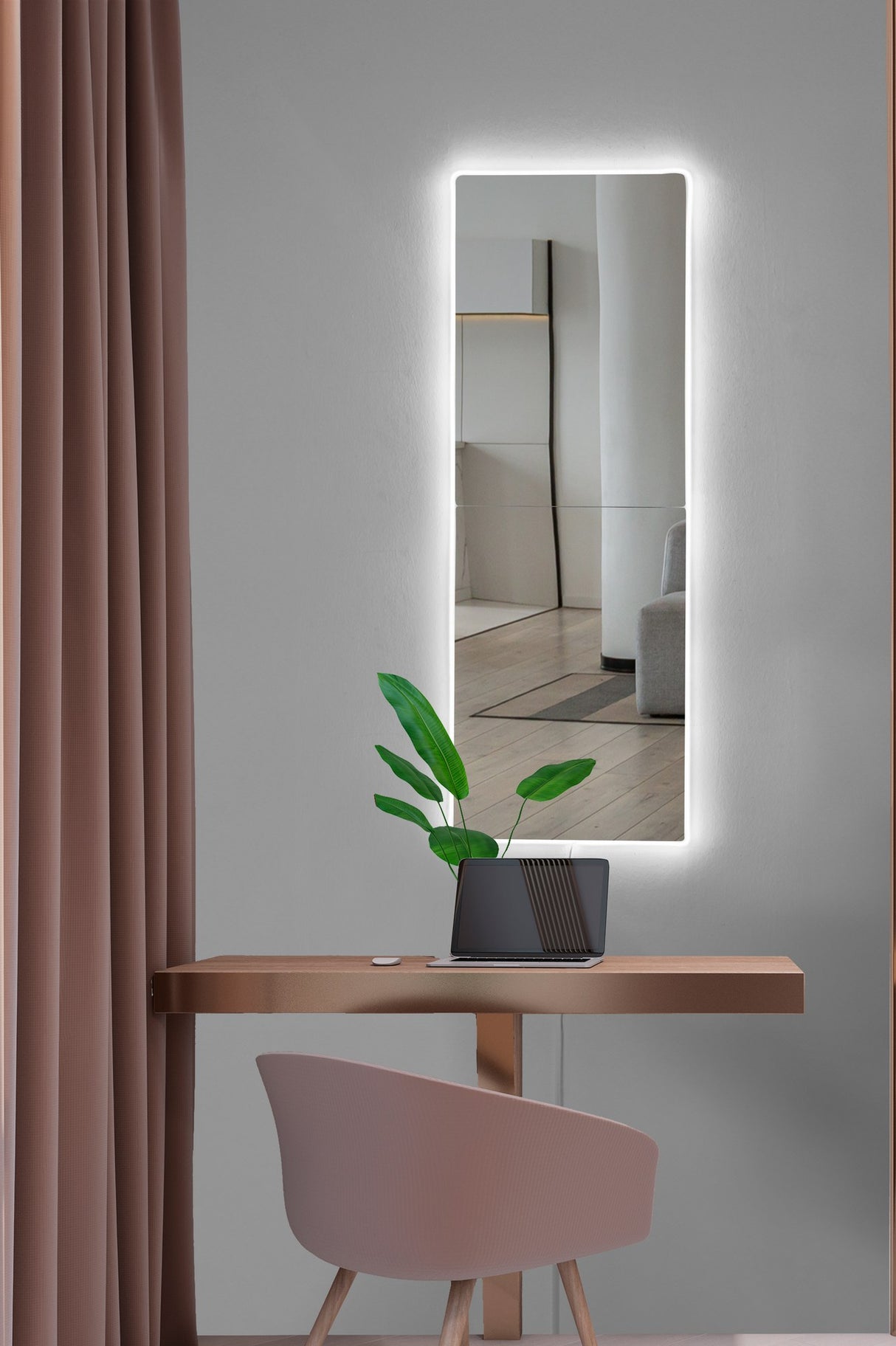 Oglindă decorativă cu LED Dreptunghiulară, Diverse culori, 20x80 cm - Oglindă decorativă cu LED Dreptunghiulară, Diverse culori, 20x80 cm, SKU 782MRL1140, imagine 20