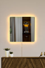 Oglindă decorativă cu LED Pătrată, Diverse culori, 30x30 cm - Oglindă decorativă cu LED Pătrată, Diverse culori, 30x30 cm, SKU 782MRL1151, imagine 1
