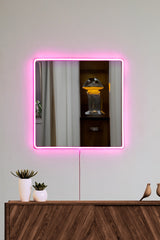 Oglindă decorativă cu LED Pătrată, Diverse culori, 30x30 cm - Oglindă decorativă cu LED Pătrată, Diverse culori, 30x30 cm, SKU 782MRL1152, imagine 9