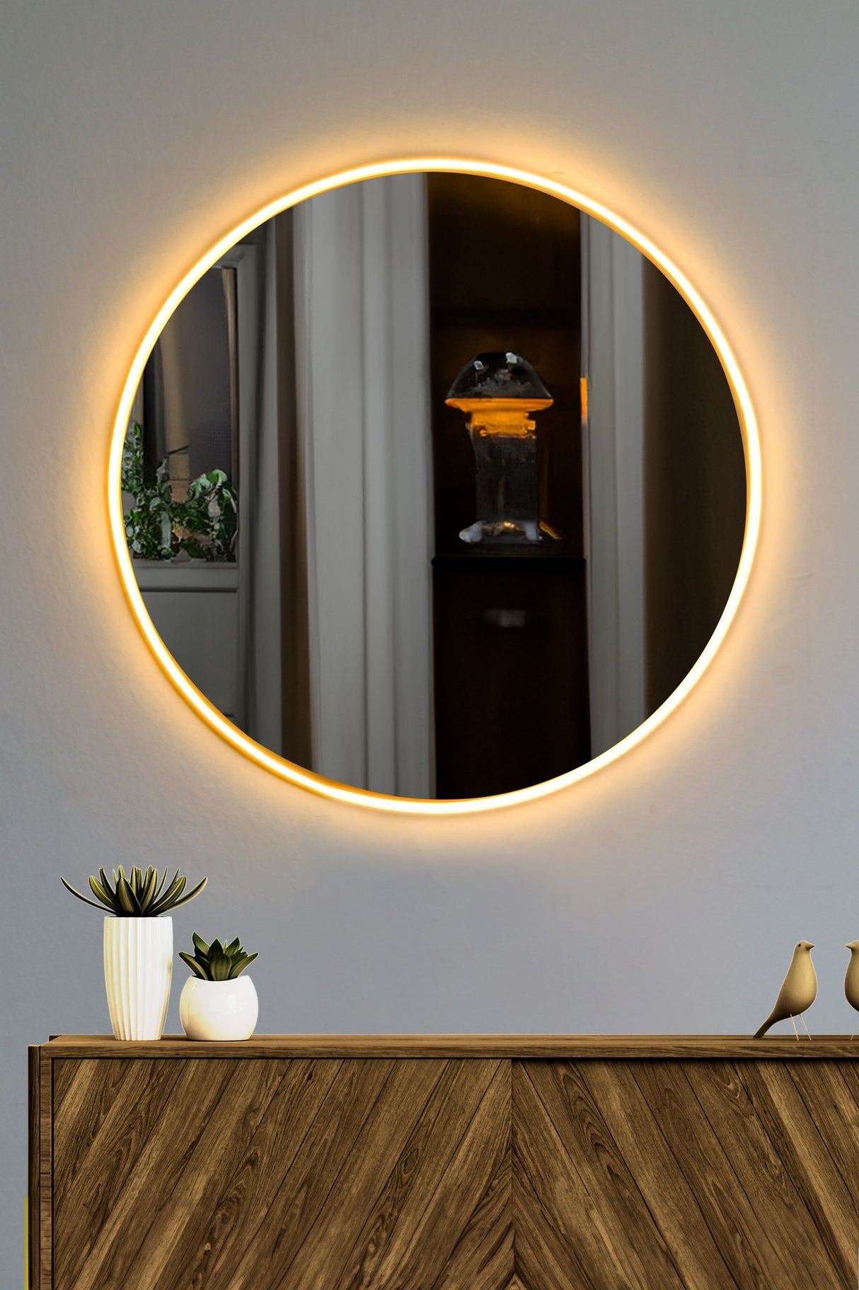 Oglindă decorativă cu LED Rotundă, Diverse culori, Ø60 cm - Oglindă decorativă cu LED Rotundă, Diverse culori, Ø60 cm, SKU 782MRL1167, imagine 1