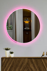 Oglindă decorativă cu LED Rotundă, Diverse culori, Ø60 cm - Oglindă decorativă cu LED Rotundă, Diverse culori, Ø60 cm, SKU 782MRL1168, imagine 9