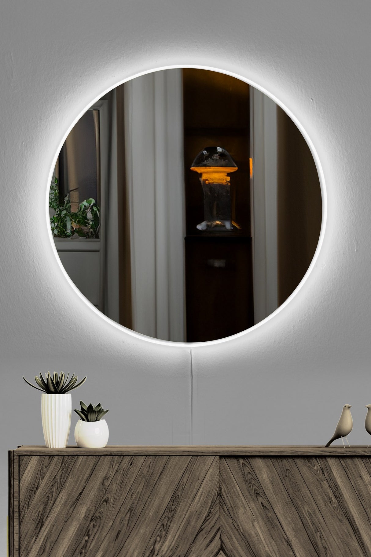 Oglindă decorativă cu LED Rotundă, Diverse culori, Ø60 cm - Oglindă decorativă cu LED Rotundă, Diverse culori, Ø60 cm, SKU 782MRL1169, imagine 17