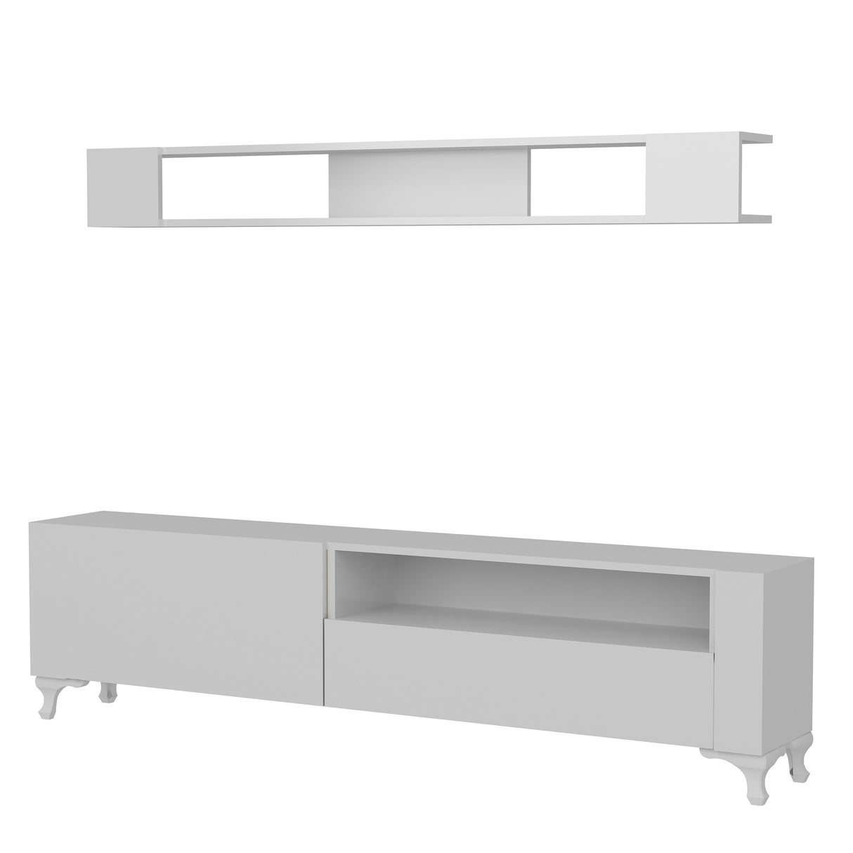Comodă TV Kar, Alb, 180x30x50 cm